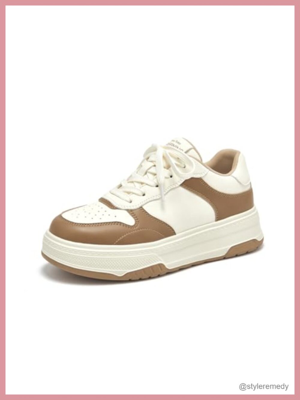 Platform Leather Sneakers Women Breathable Tennis Shoes Lace-Up Casual Athletic